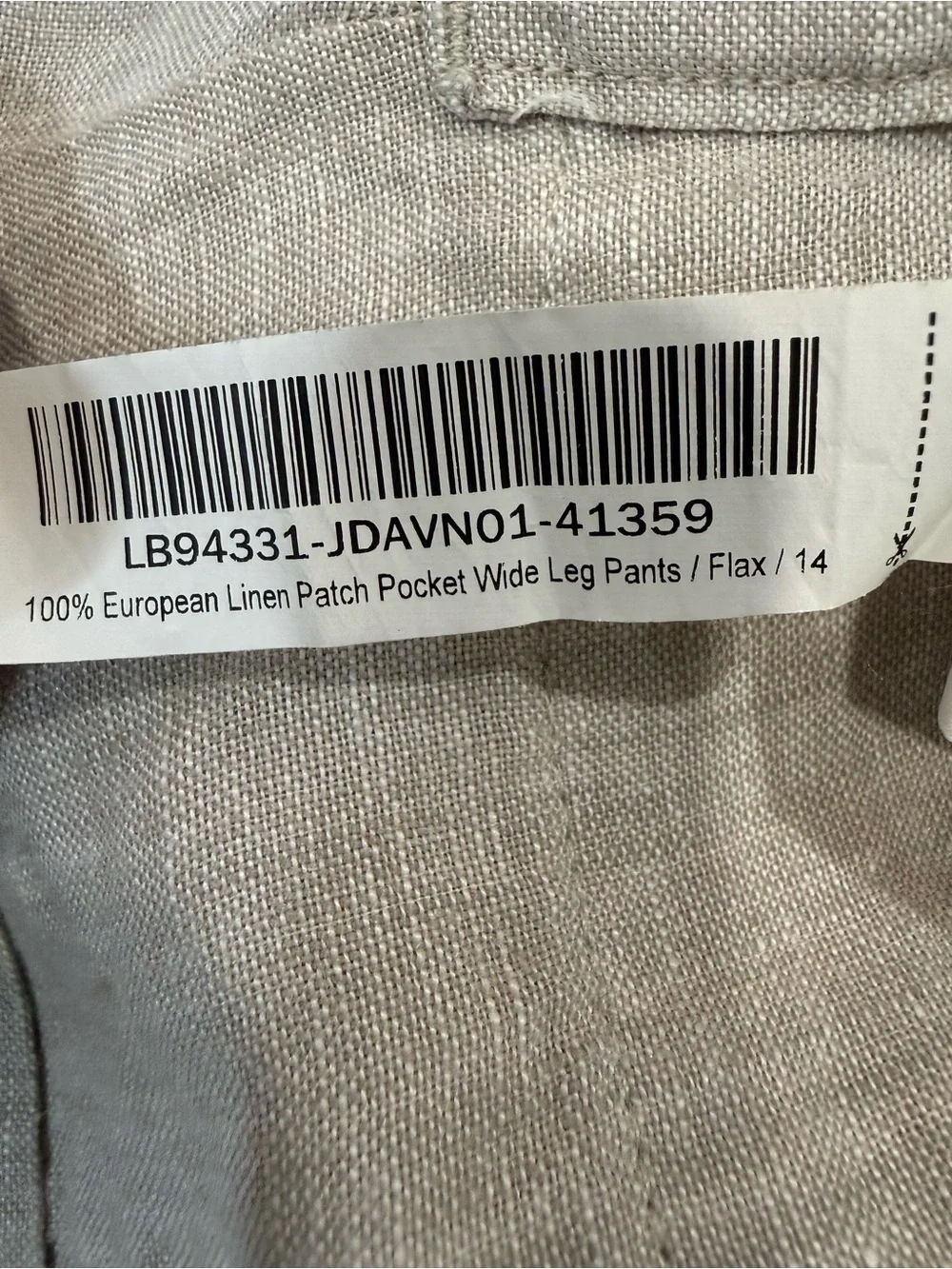 Quince 100% European Linen Wide Leg Pants Flax 14 NWOT